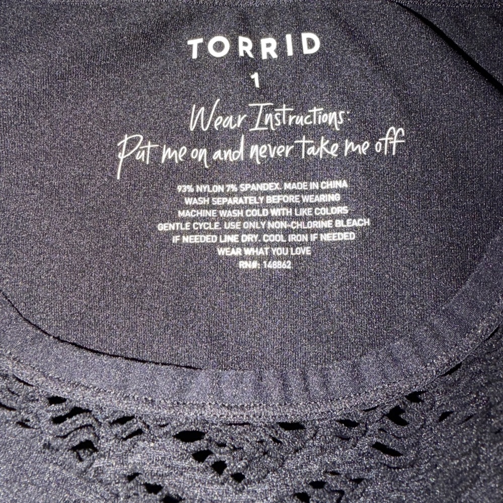 Torrid Black Lace Detail Blouse
